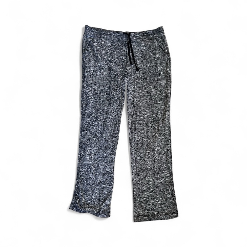 Faded Glory Pants Women Medium Black Silver Cozy Lounge Everyday Comfort